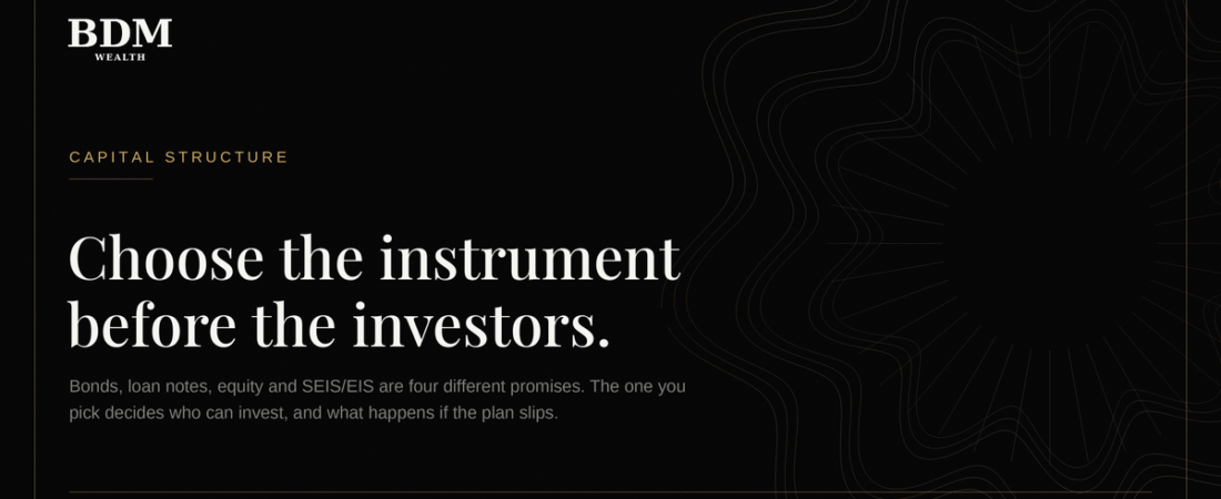 Bonds, loan notes, equity or SEIS/EIS: choose the instrument before you choose the investors