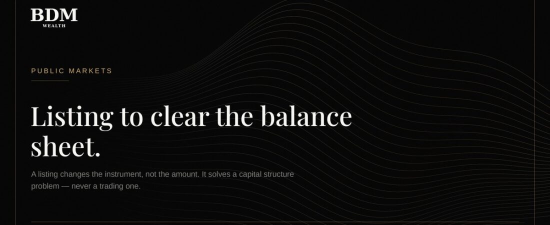 Taking a company public to clear debt