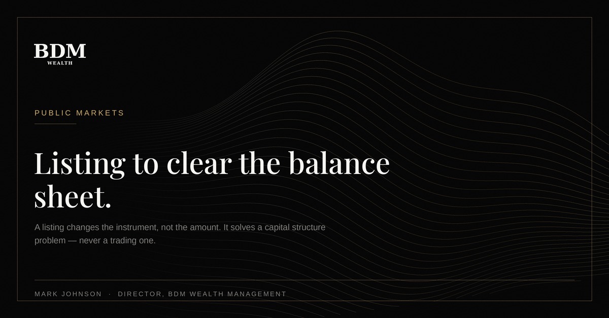 Taking a company public to clear debt
