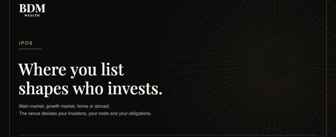 Choosing where to list: main markets, growth markets and overseas exchanges