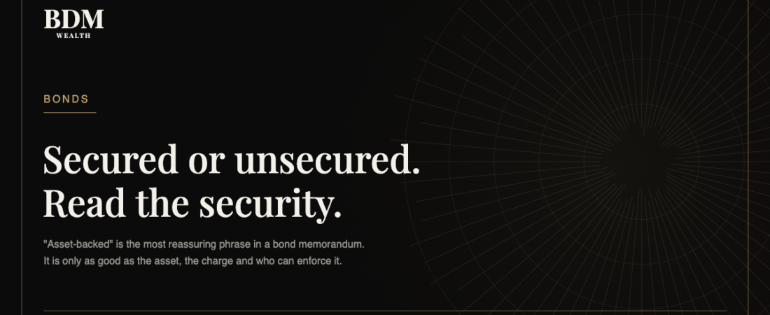 Secured vs unsecured bonds: what the security actually protects