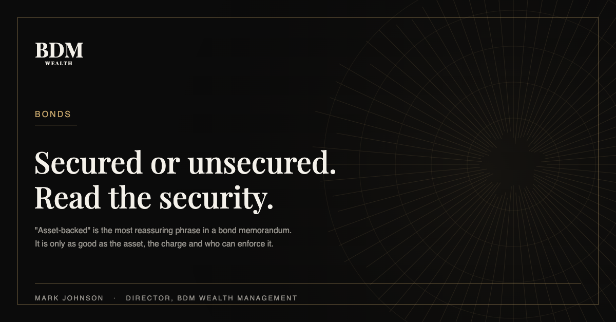 Secured vs unsecured bonds: what the security actually protects