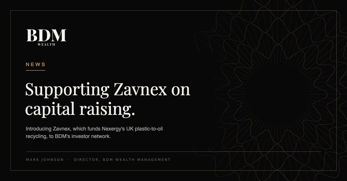 BDM Wealth Management to Support Zavnex on Capital Raising Introductions
